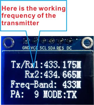 Configure la frecuencia de la placa de demostración para que sea consistente con el módulo que se va a probar.