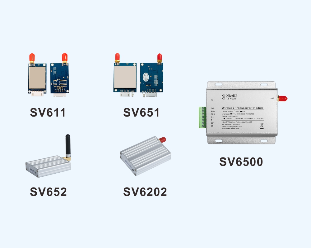 Módulo Uart rf SV611, SV651 y módem rf SV652, SV6202, SV6500.