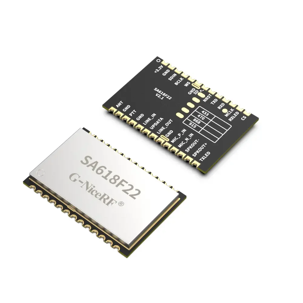 SA618F22: M&oacute;dulo transceptor de audio inal&aacute;mbrico full duplex con frecuencia de muestreo de 8K y 160 mW