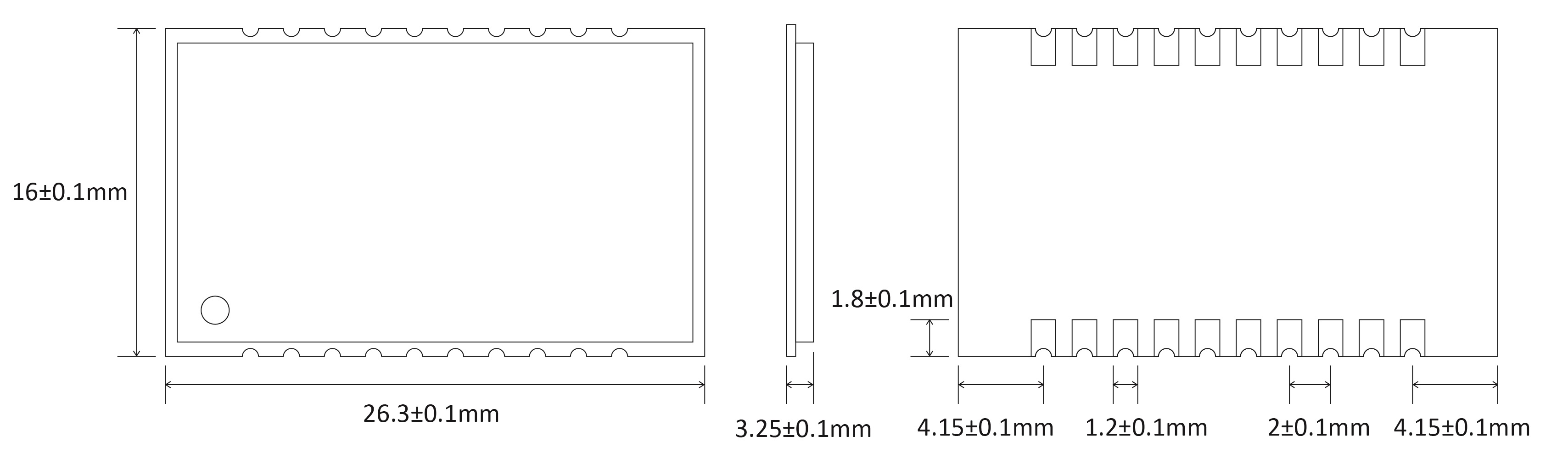 El tamaño del módulo de transmisión de audio SA316S El tamaño del módulo de transmisión de audio SA316S