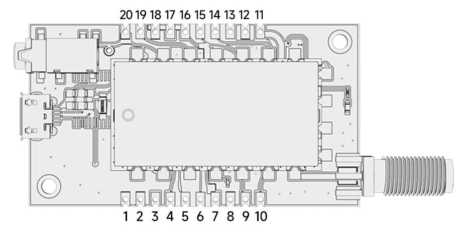 Definición de pines de la placa transmisora del módulo de audio SA326F30 Definición de pines de la placa transmisora del módulo de audio SA326F30