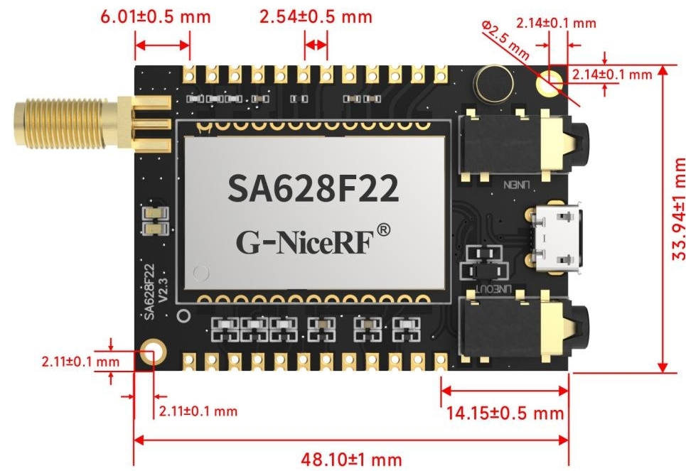 Módulo walkie-talkie de audio full-duplex tamaño SA628F22 Módulo walkie-talkie de audio full-duplex tamaño SA628F22