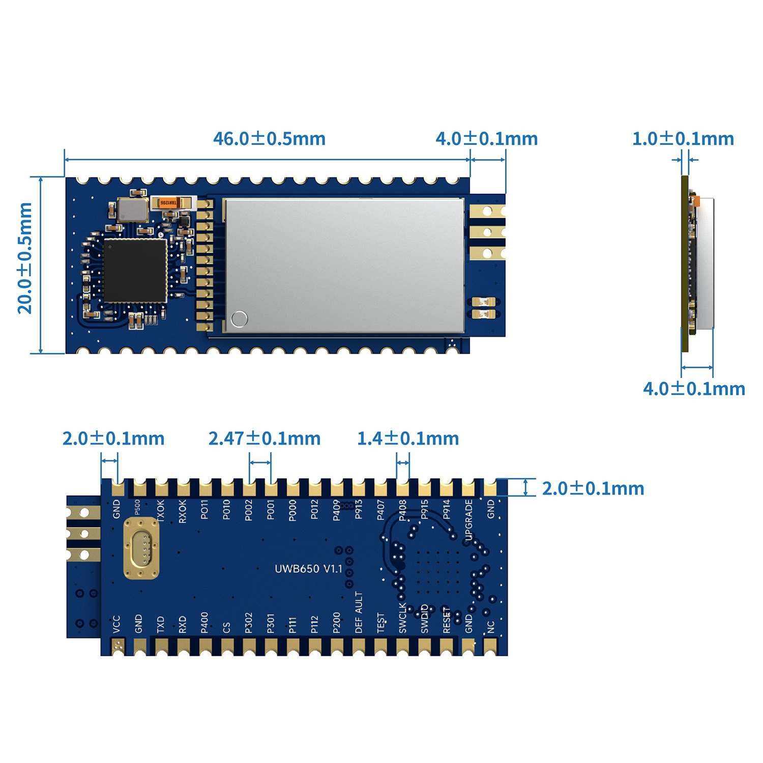 UWB650: M&oacute;dulo UWB de alta precisi&oacute;n para localizaci&oacute;n en interiores y cifrado AES128