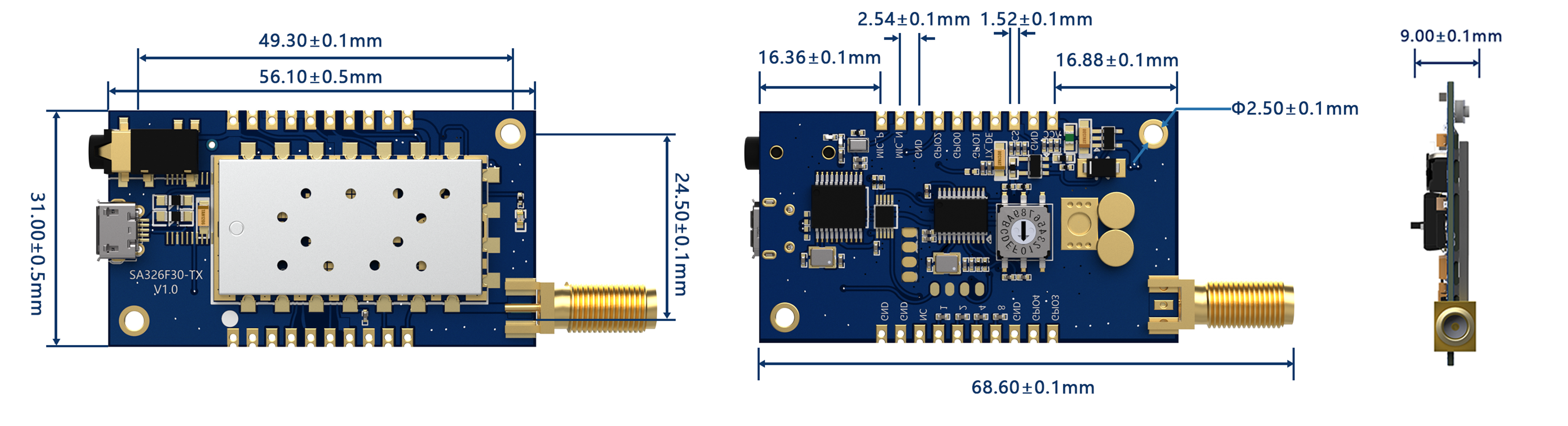 Módulo de audio inalámbrico SA326-RX Módulo de audio inalámbrico SA326-RX